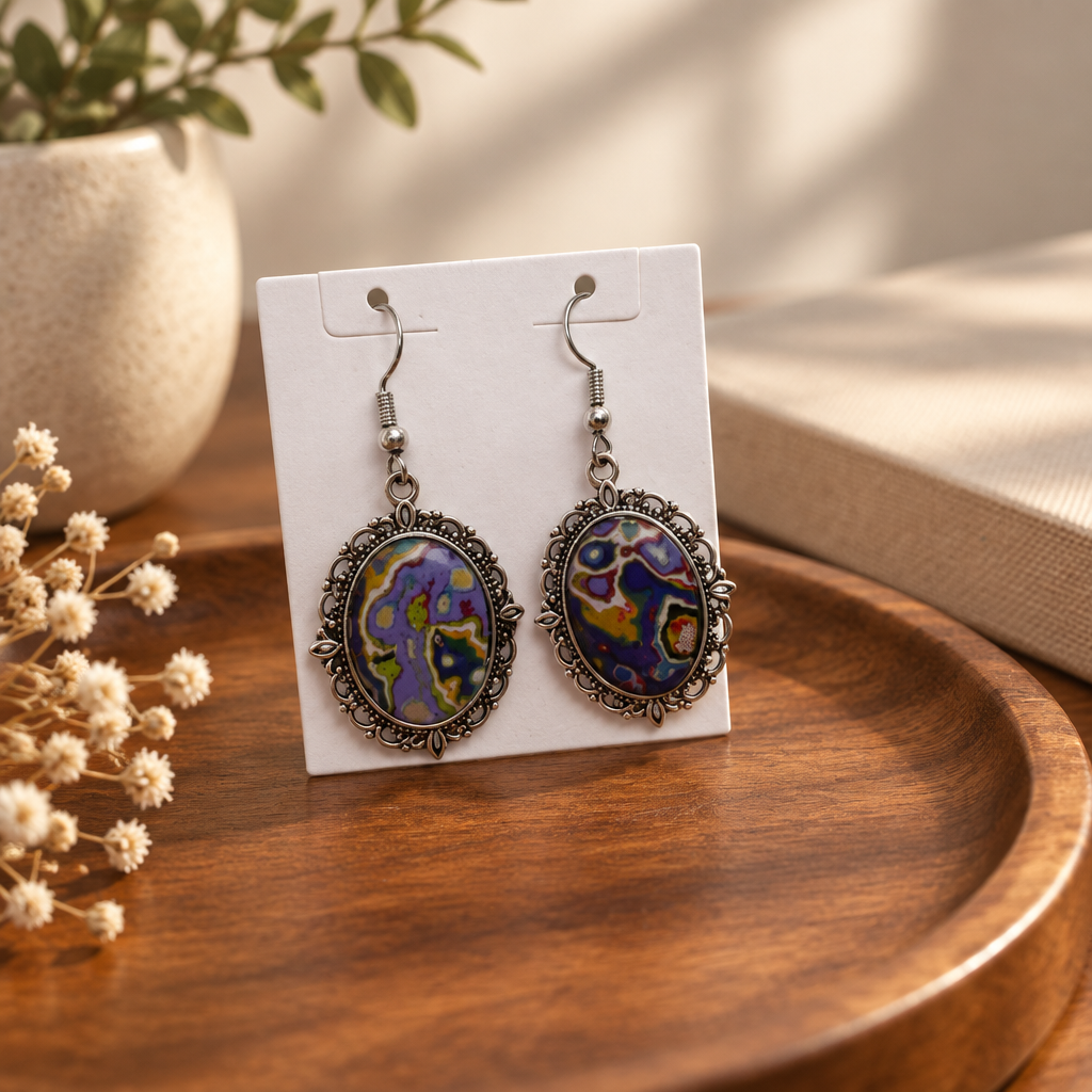 Graffiti layer earrings