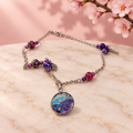 Graffiti layer Necklace with beaded chain