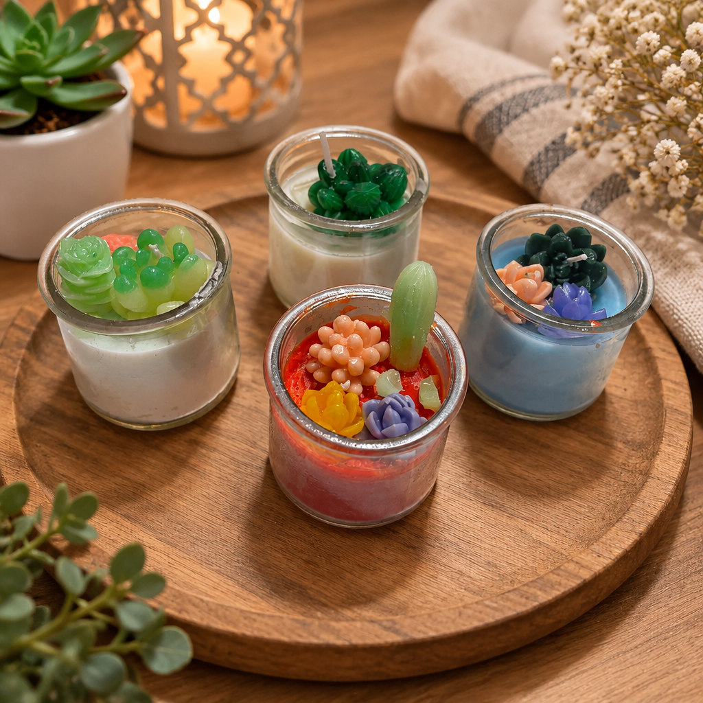 Scented succulent candles