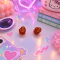 Orange heart shaped gauges