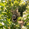 Graffiti layered butterfly pendant