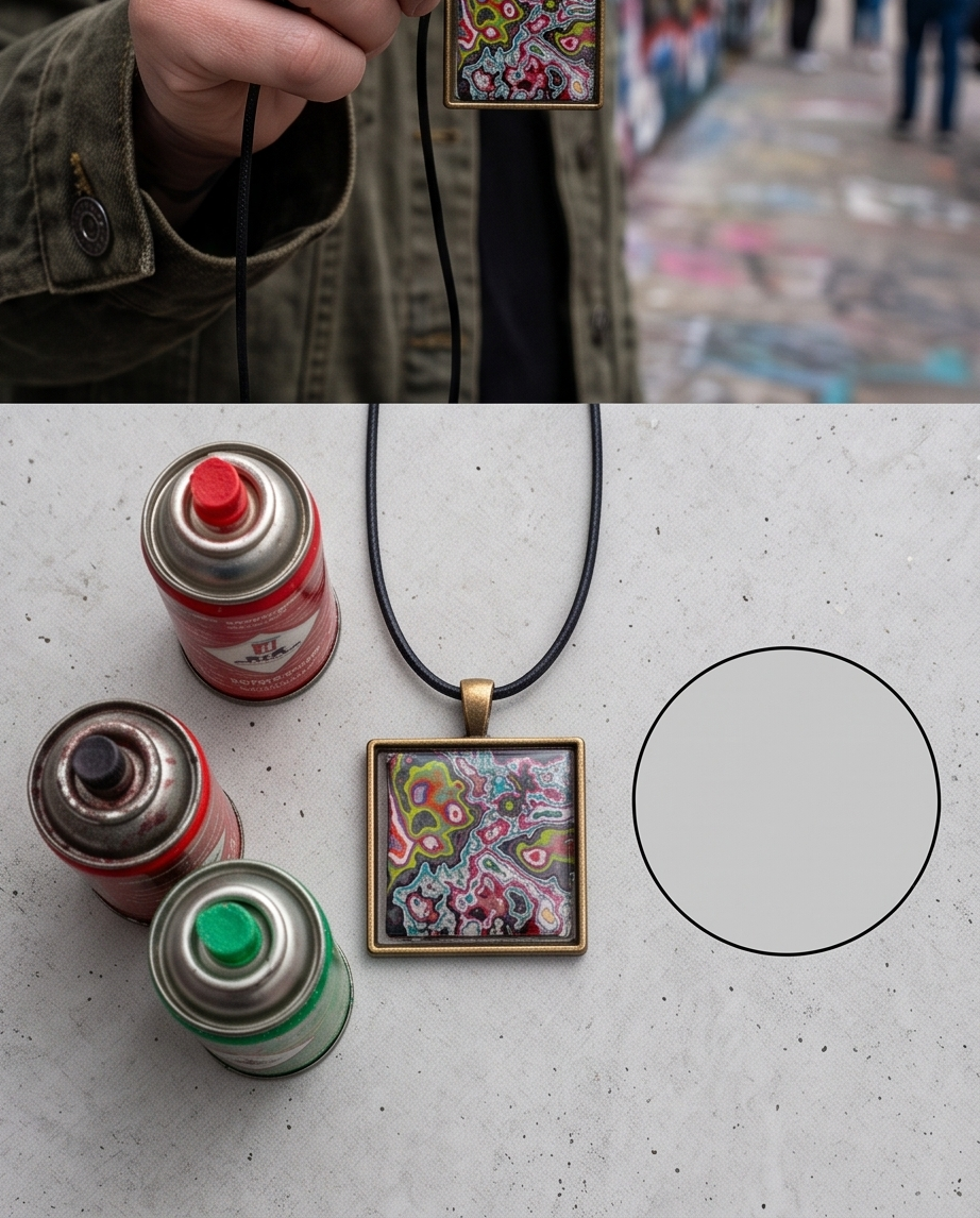 Square Graffiti Layer Necklace